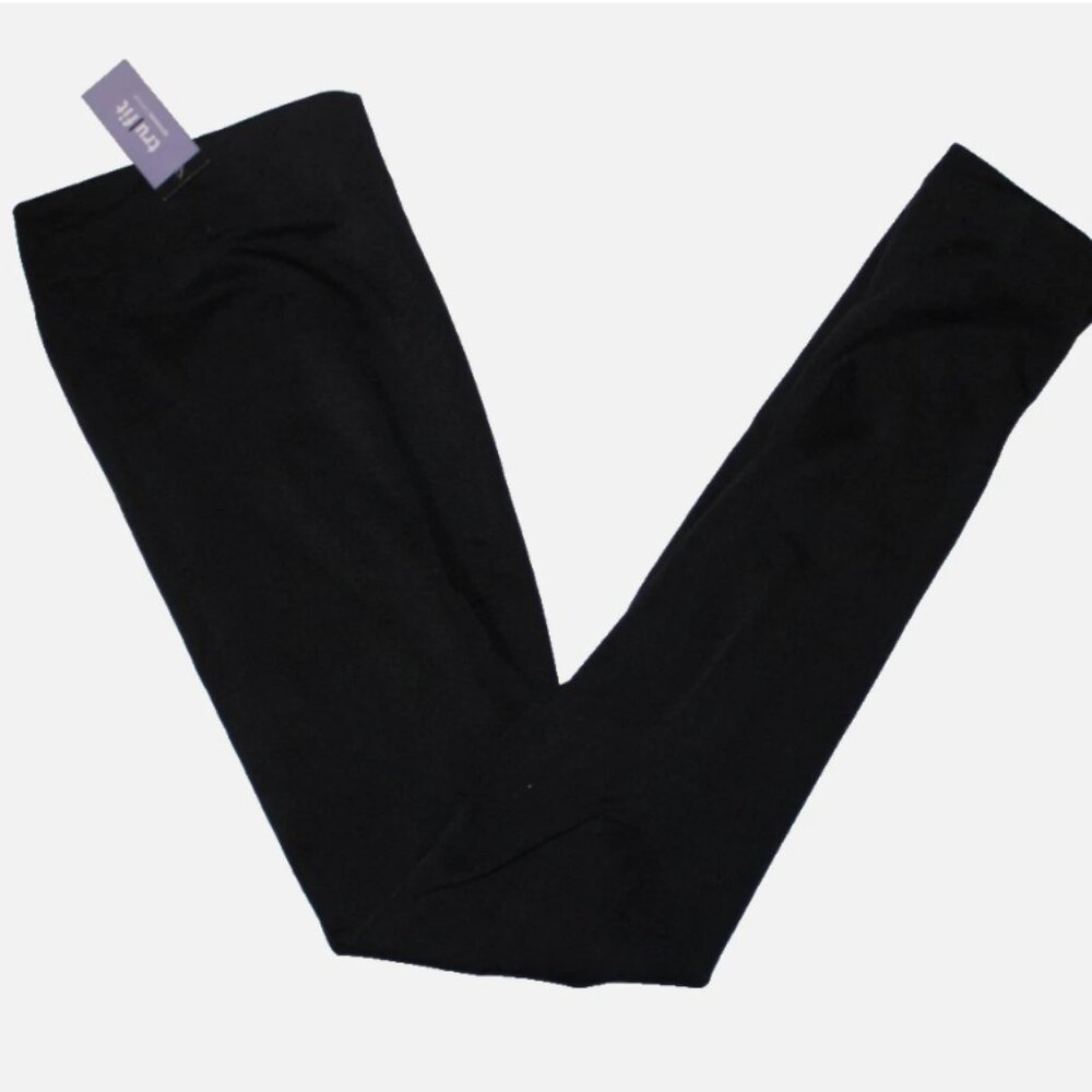 Trufit Black Lined Leggings 3X Poly Spandex Stretch Waist Insulated NWT
